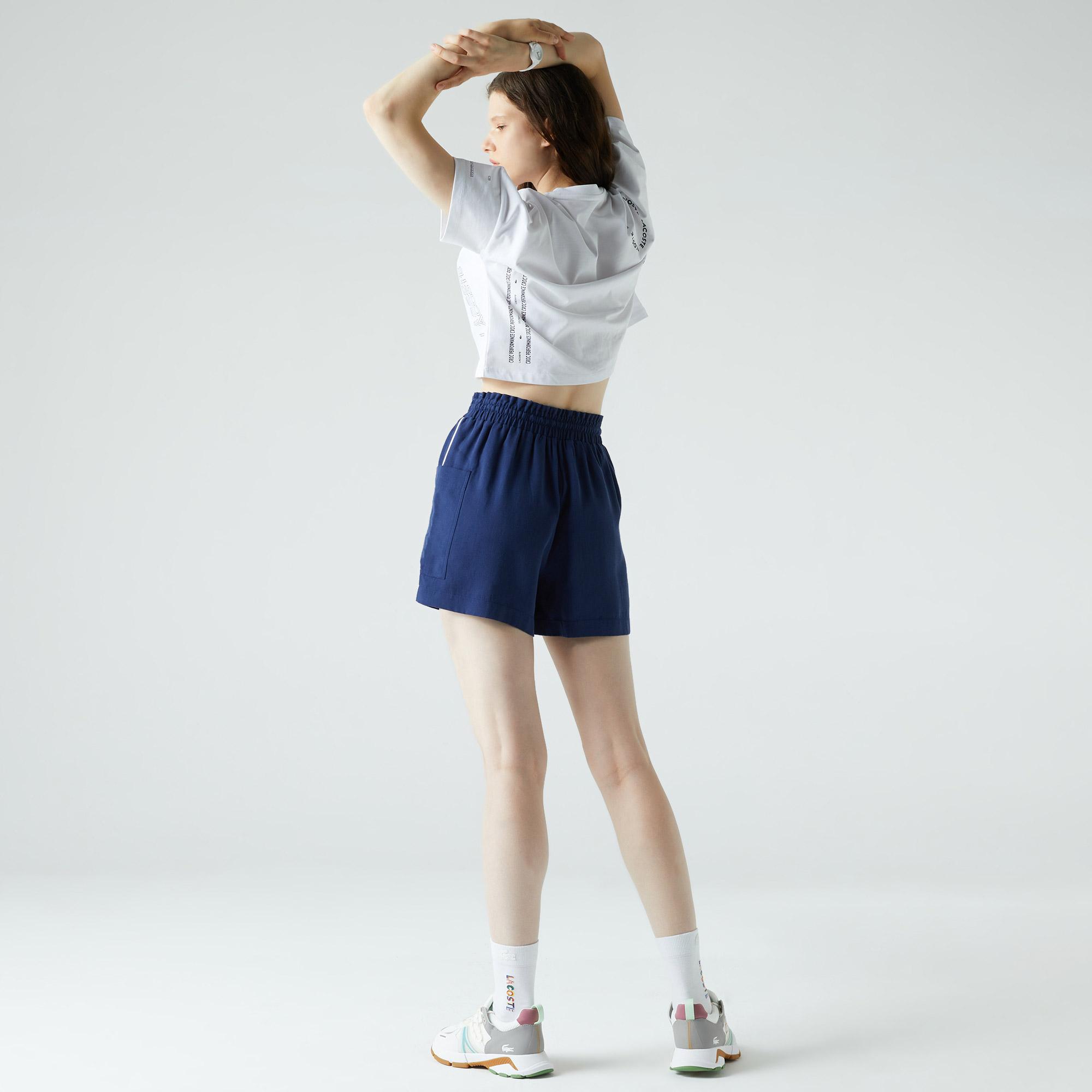 Lacoste Kadın Relaxed Fit Lacivert Şort