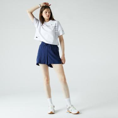  Lacoste Kadın Relaxed Fit Lacivert Şort