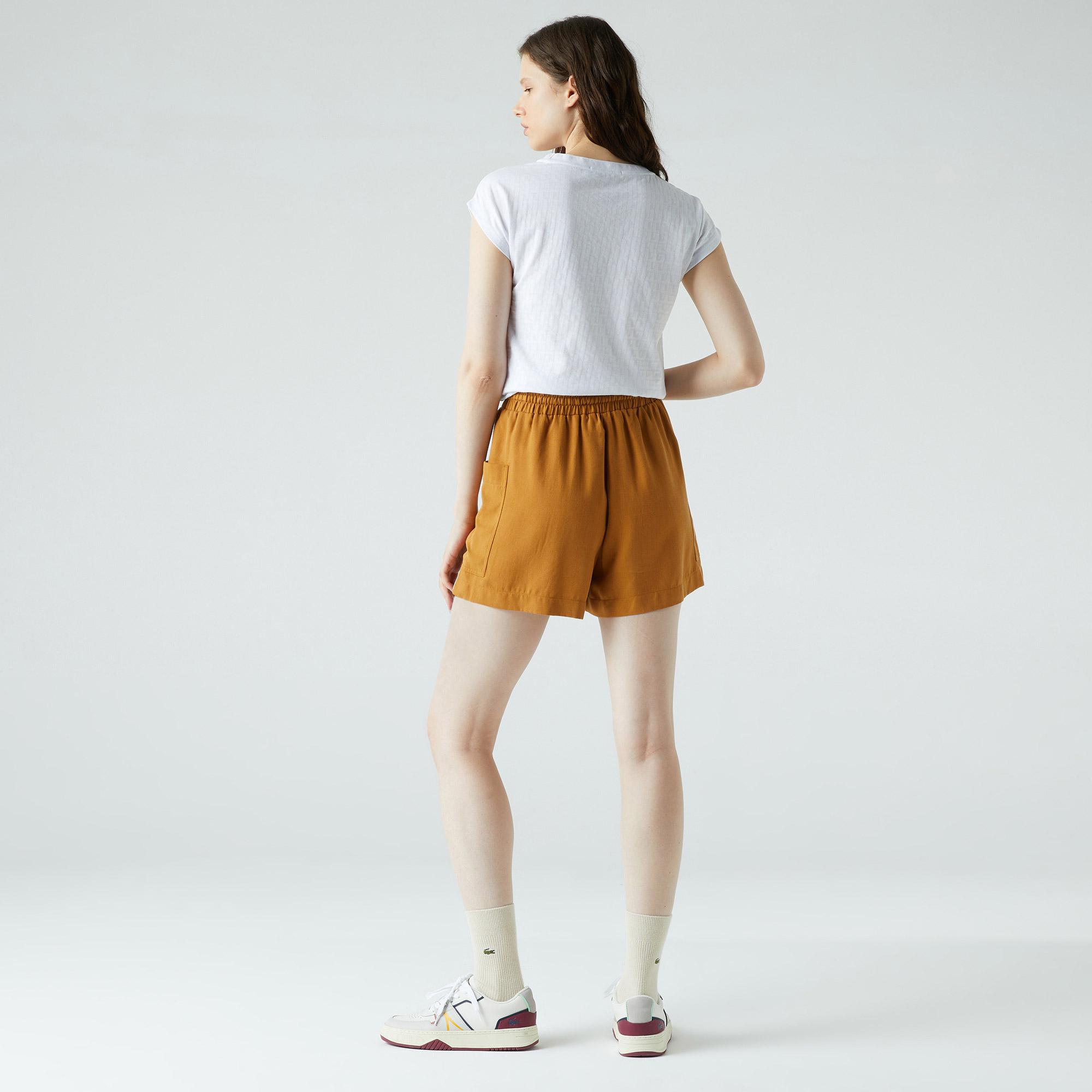 Lacoste Kadın Relaxed Fit Kahverengi Şort