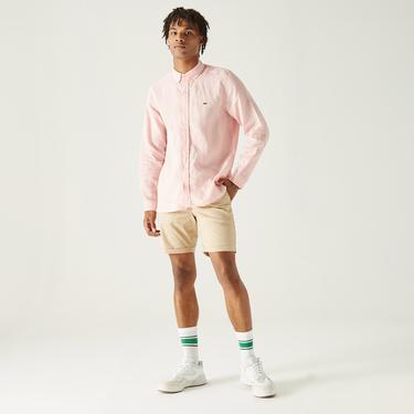  Lacoste Erkek Slim Fit Bej Bermuda