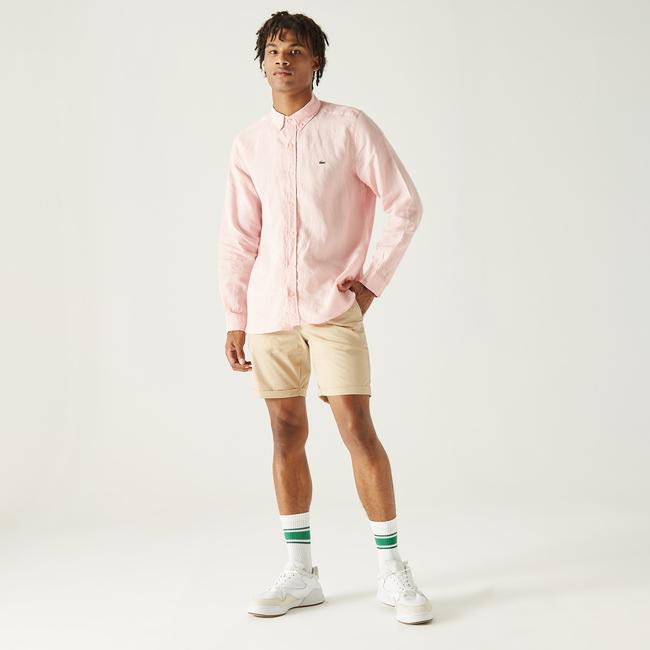  Lacoste Erkek Slim Fit Bej Bermuda