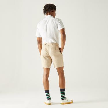  Lacoste Erkek Slim Fit Keten Bej Bermuda