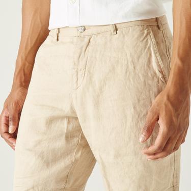  Lacoste Erkek Slim Fit Keten Bej Bermuda