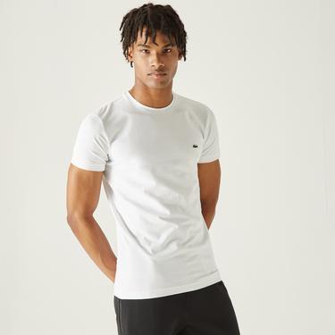  Lacoste Erkek Slim Fit Bisiklet Yaka Beyaz T-Shirt