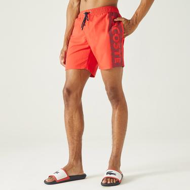  Lacoste Erkek Baskılı Kırmızı Mayo Şort
