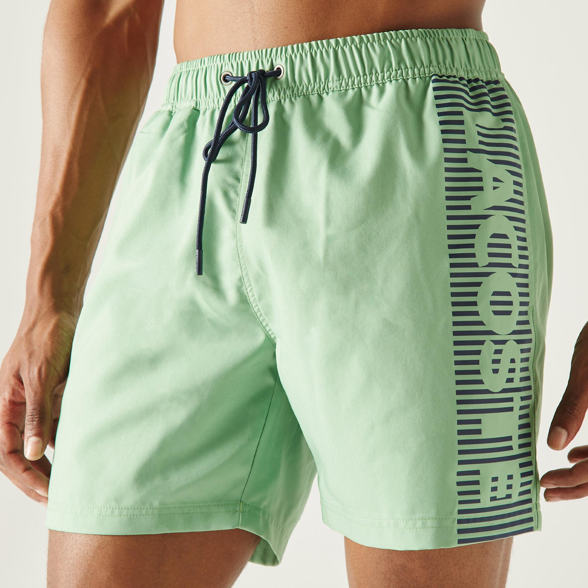 Lacoste Classic Erkek Baskılı Yeşil Mayo Şort