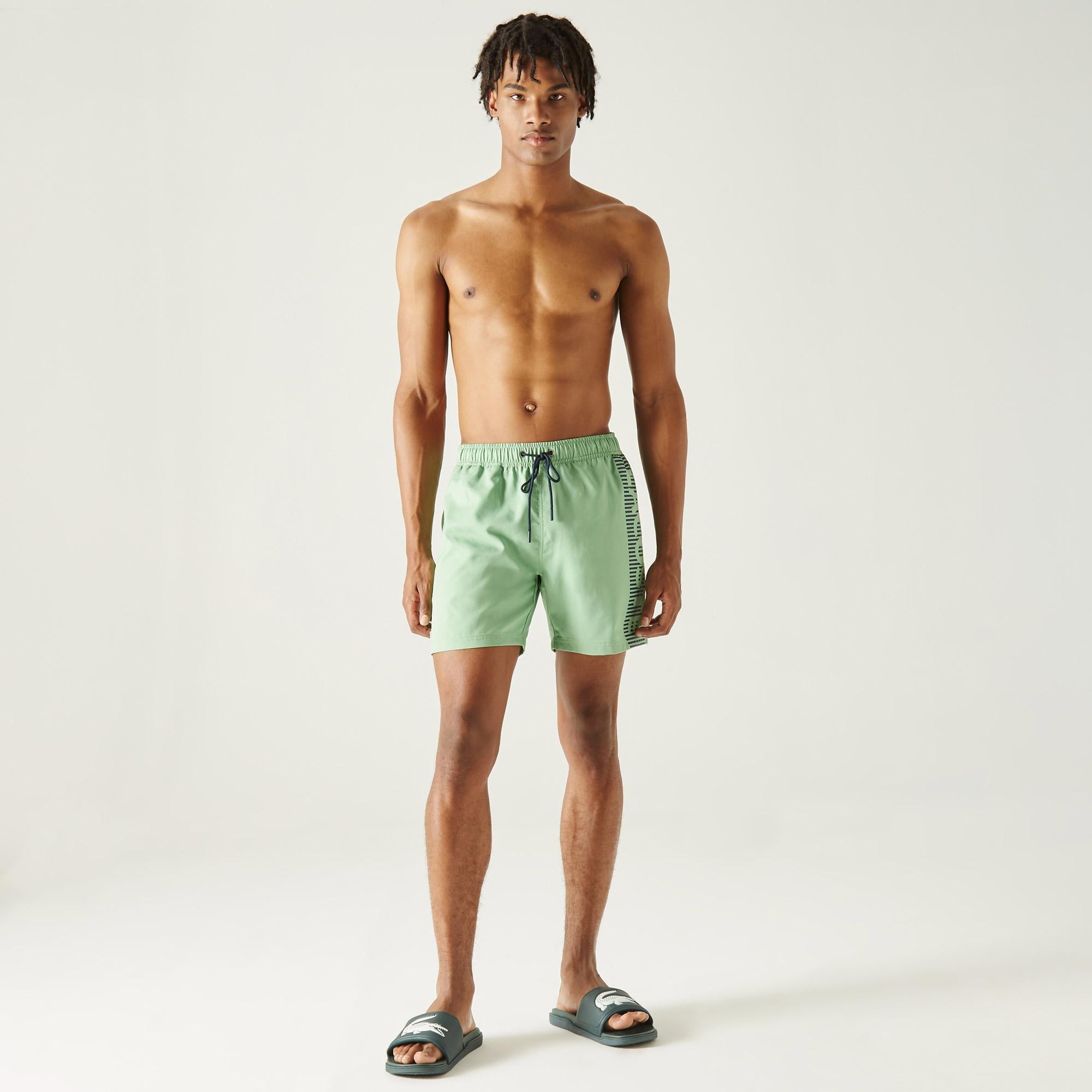 Lacoste Classic Erkek Baskılı Yeşil Mayo Şort