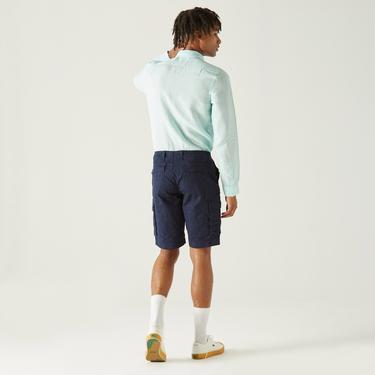  Lacoste Erkek Lacivert Desenli Bermuda