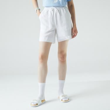  Lacoste Kadın Relaxed Fit Beyaz Şort