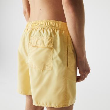  Lacoste Erkek Baskılı Sarı Mayo Şort