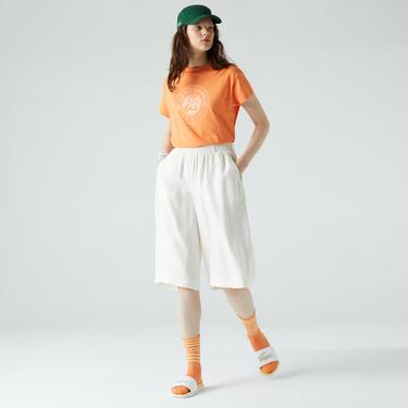  Kadın Relaxed Fit Beyaz Bermuda