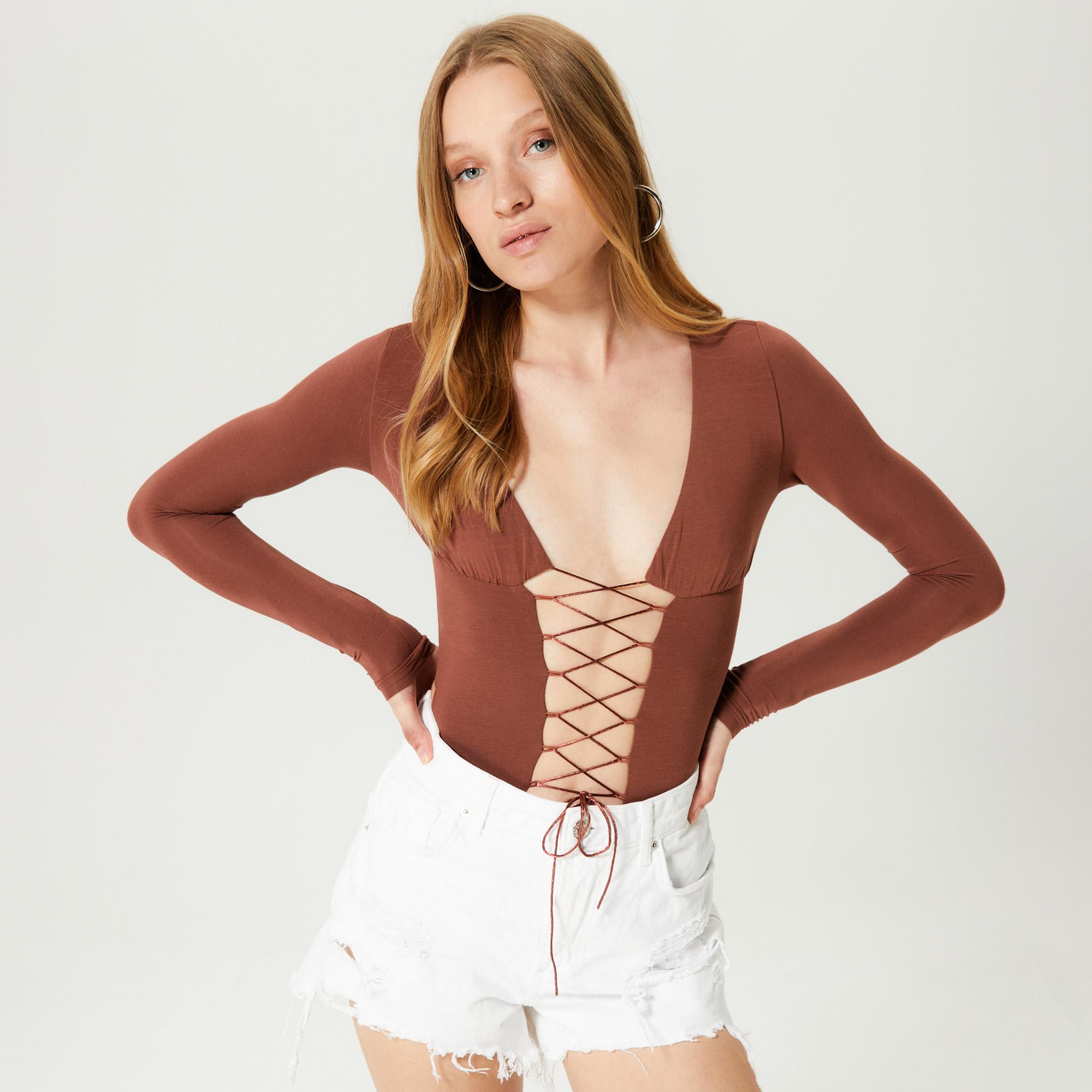 Iamnotbasic Sierra Kadın Kahverengi Body