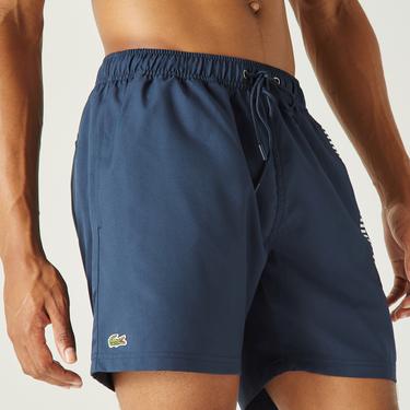  Lacoste Erkek Baskılı Lacivert Mayo Şort