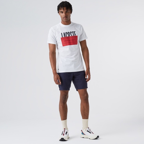  Lacoste Erkek Slim Fit Keten Lacivert Bermuda