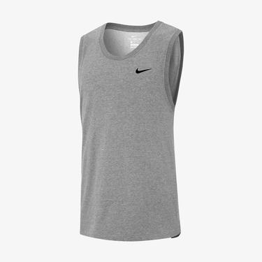  Nike Dri-Fit Tank Solid Erkek Gri Kolsuz T-Shirt