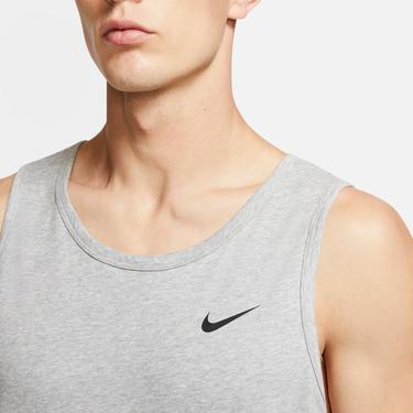  Nike Dri-Fit Tank Solid Erkek Gri Kolsuz T-Shirt