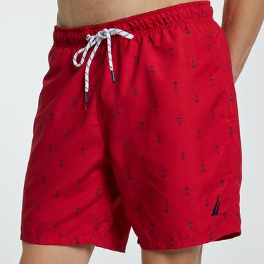  Nautica Erkek Kırmızı Desenli Mayo Şort