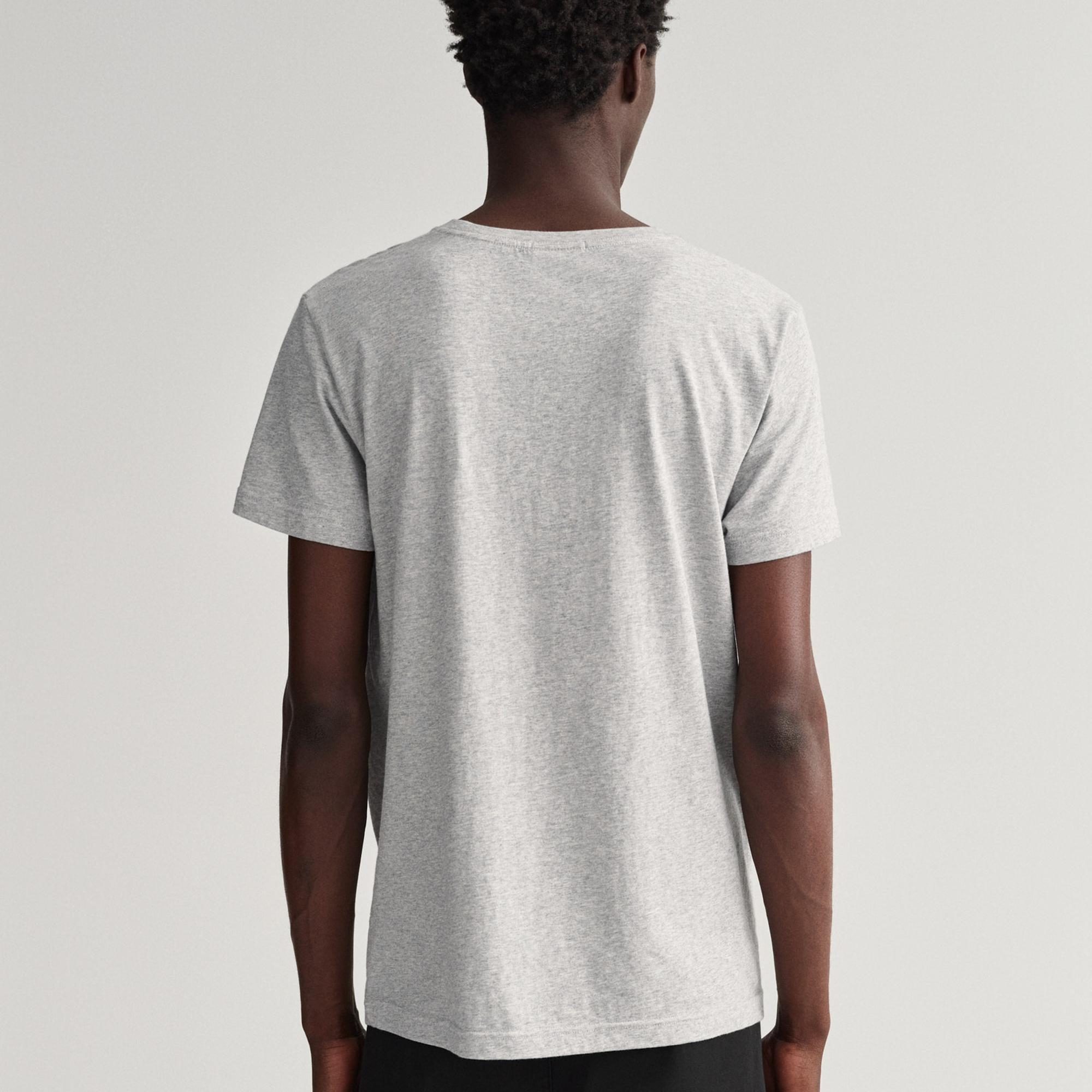 GANT Erkek Gri Regular Fit Bisiklet Yaka  T-shirt