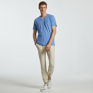  Nautica Erkek Mavi V-Yaka T-Shirt