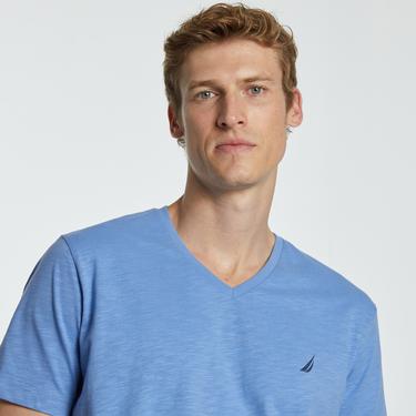  Nautica Erkek Mavi V-Yaka T-Shirt