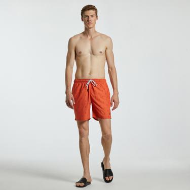  Nautica Erkek Turuncu Desenli Mayo Şort