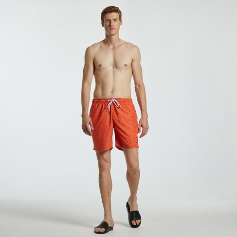  Nautica Erkek Turuncu Desenli Mayo Şort