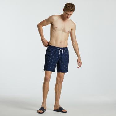  Nautica Erkek Lacivert Desenli Mayo Şort