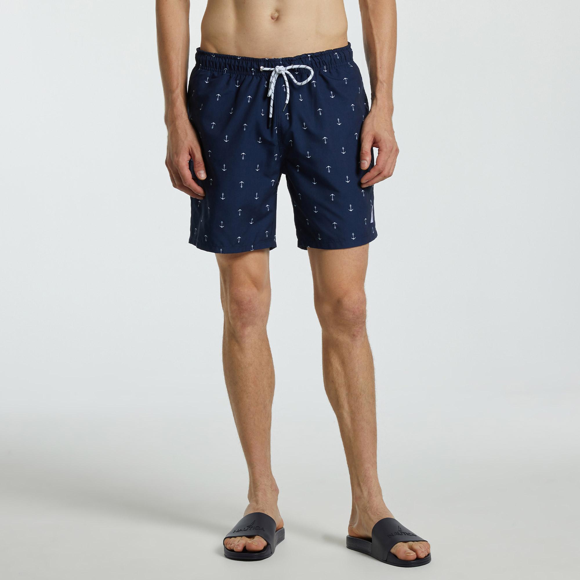 Nautica Erkek Lacivert Desenli Deniz Şortu