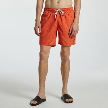  Nautica Erkek Turuncu Desenli Mayo Şort