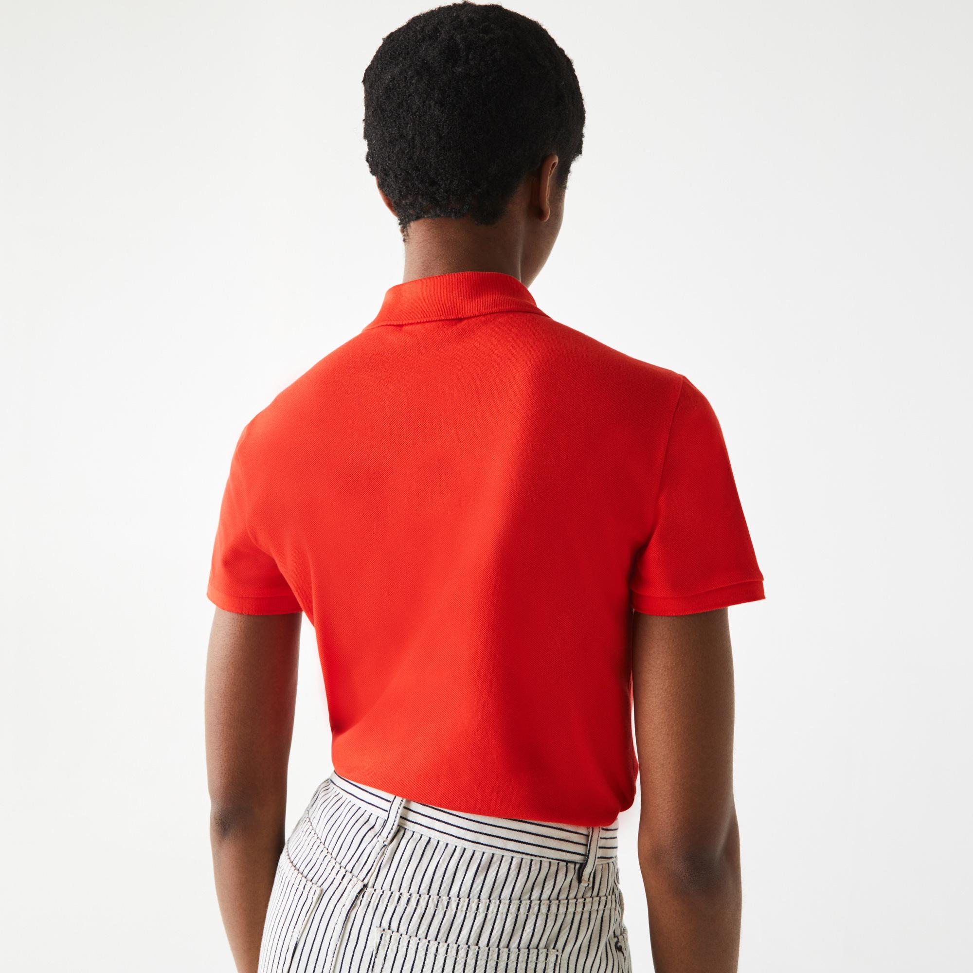 Kadın Slim Fit Kırmızı Polo