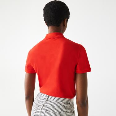  Kadın Slim Fit Kırmızı Polo