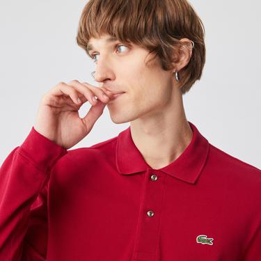  Lacoste Erkek Classic Fit Uzun Kollu Bordo Polo