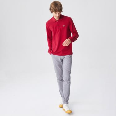  Lacoste Erkek Classic Fit Uzun Kollu Bordo Polo