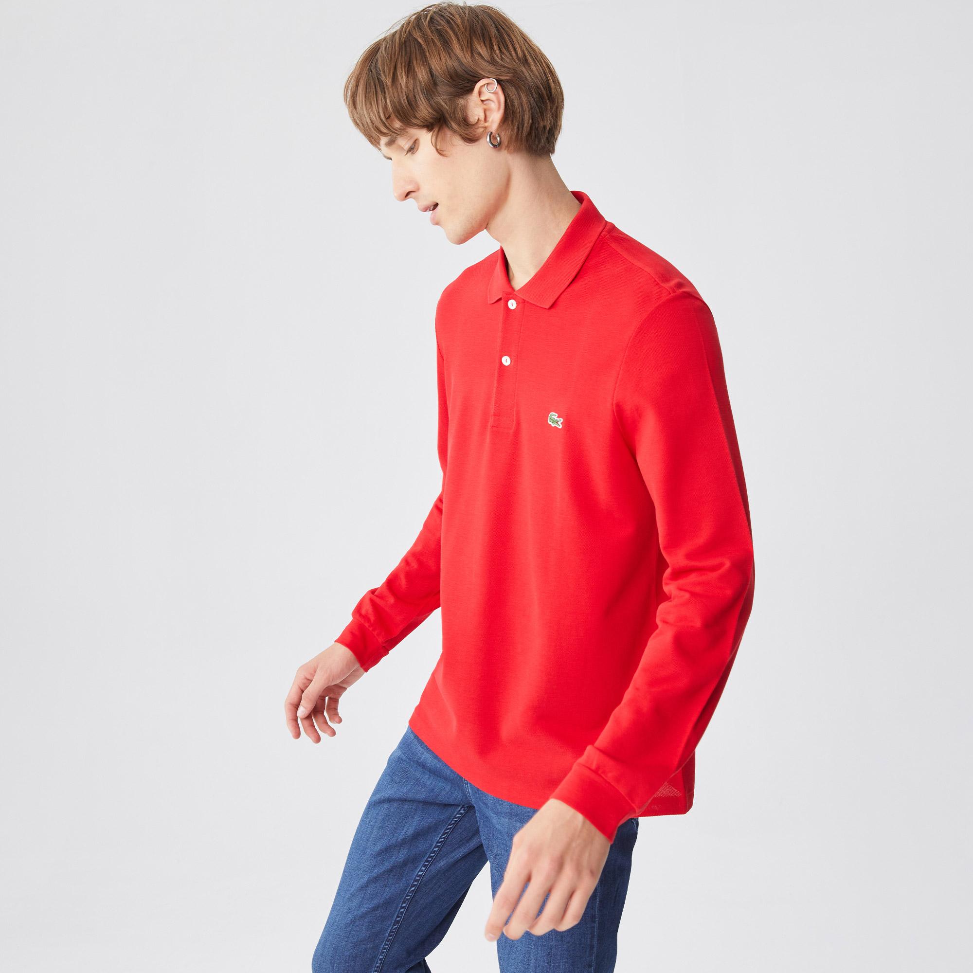 Lacoste Erkek Classic Fit Uzun Kollu Kırmızı L1212 Polo