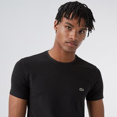  Lacoste Erkek Slim Fit Bisiklet Yaka Siyah T-Shirt