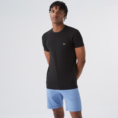  Lacoste Erkek Slim Fit Bisiklet Yaka Siyah T-Shirt