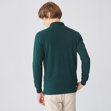  Lacoste Paris Erkek Regular Fit Uzun Kollu Yeşil Polo