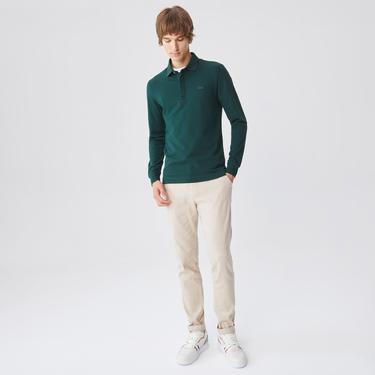  Lacoste Paris Erkek Regular Fit Uzun Kollu Yeşil Polo