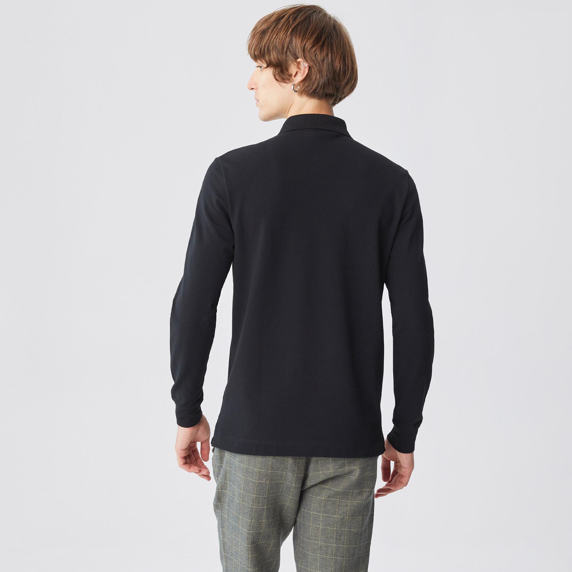 Lacoste Paris Erkek Regular Fit Uzun Kollu Siyah Polo