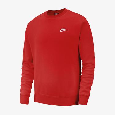  Nike Sportswear Club Crew Erkek Kırmızı Sweatshirt