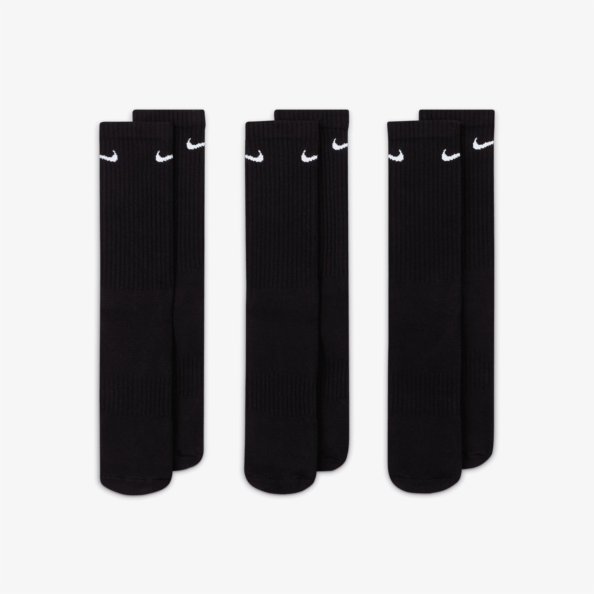 Nike Everyday Cash Crew 3'lü 132 Unisex Siyah Çorap