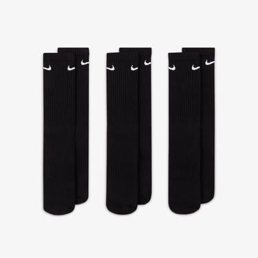  Nike Everyday Cash Crew 3'lü 132 Unisex Siyah Çorap