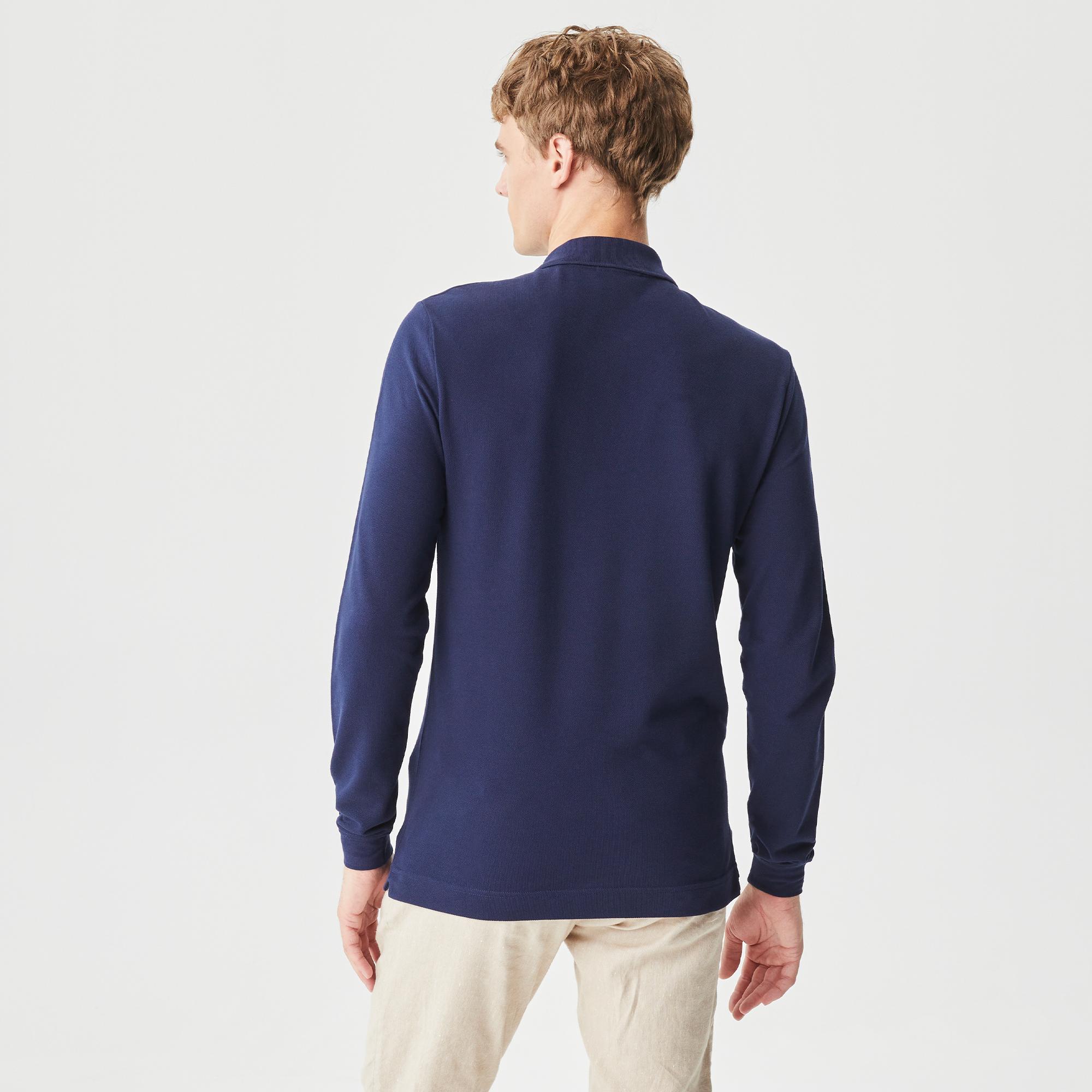 Lacoste L.12.12 Erkek Slim Fit Uzun Kollu Lacivert Polo