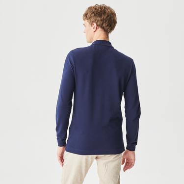  Lacoste Erkek Slim Fit Uzun Kollu Lacivert Polo