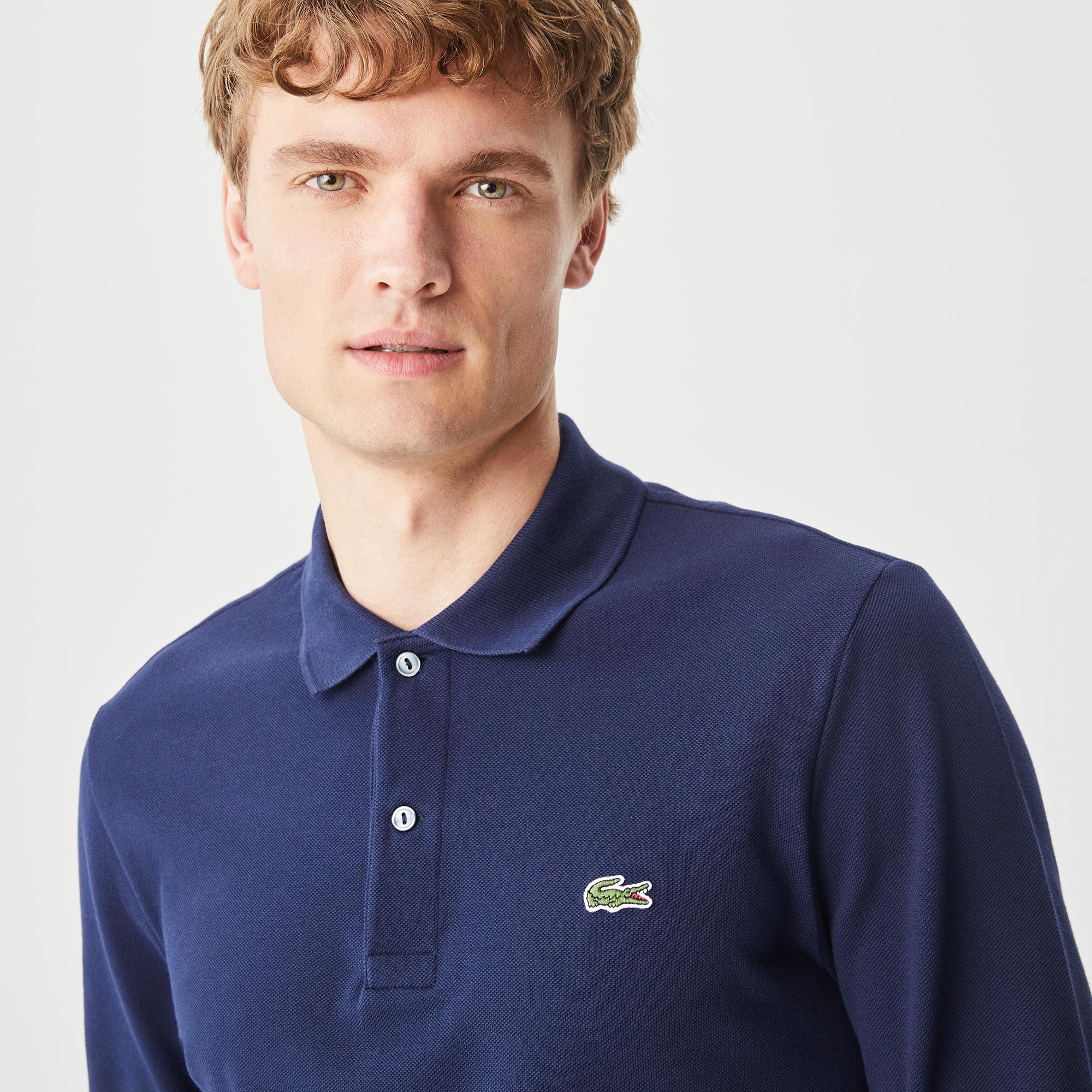 Lacoste L.12.12 Erkek Slim Fit Uzun Kollu Lacivert Polo