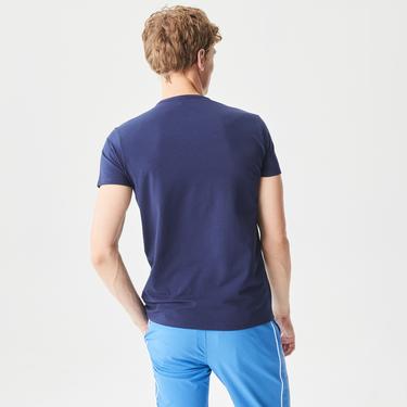  Lacoste Erkek Slim Fit Bisiklet Yaka Lacivert T-Shirt