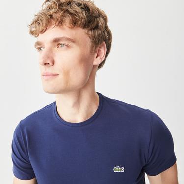  Lacoste Erkek Slim Fit Bisiklet Yaka Lacivert T-Shirt