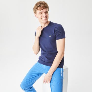  Lacoste Erkek Slim Fit Bisiklet Yaka Lacivert T-Shirt