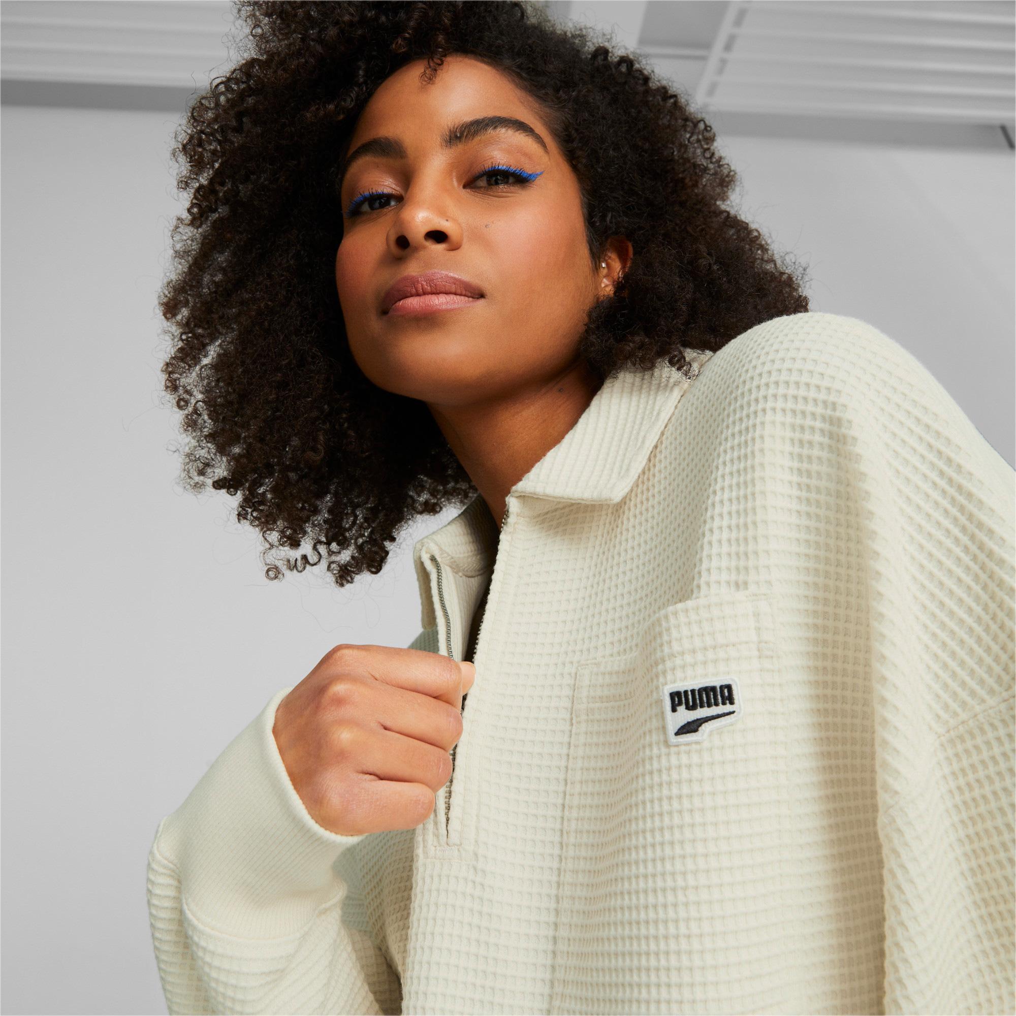 Puma Downtown Oversized Kadın Krem Sweatshirt