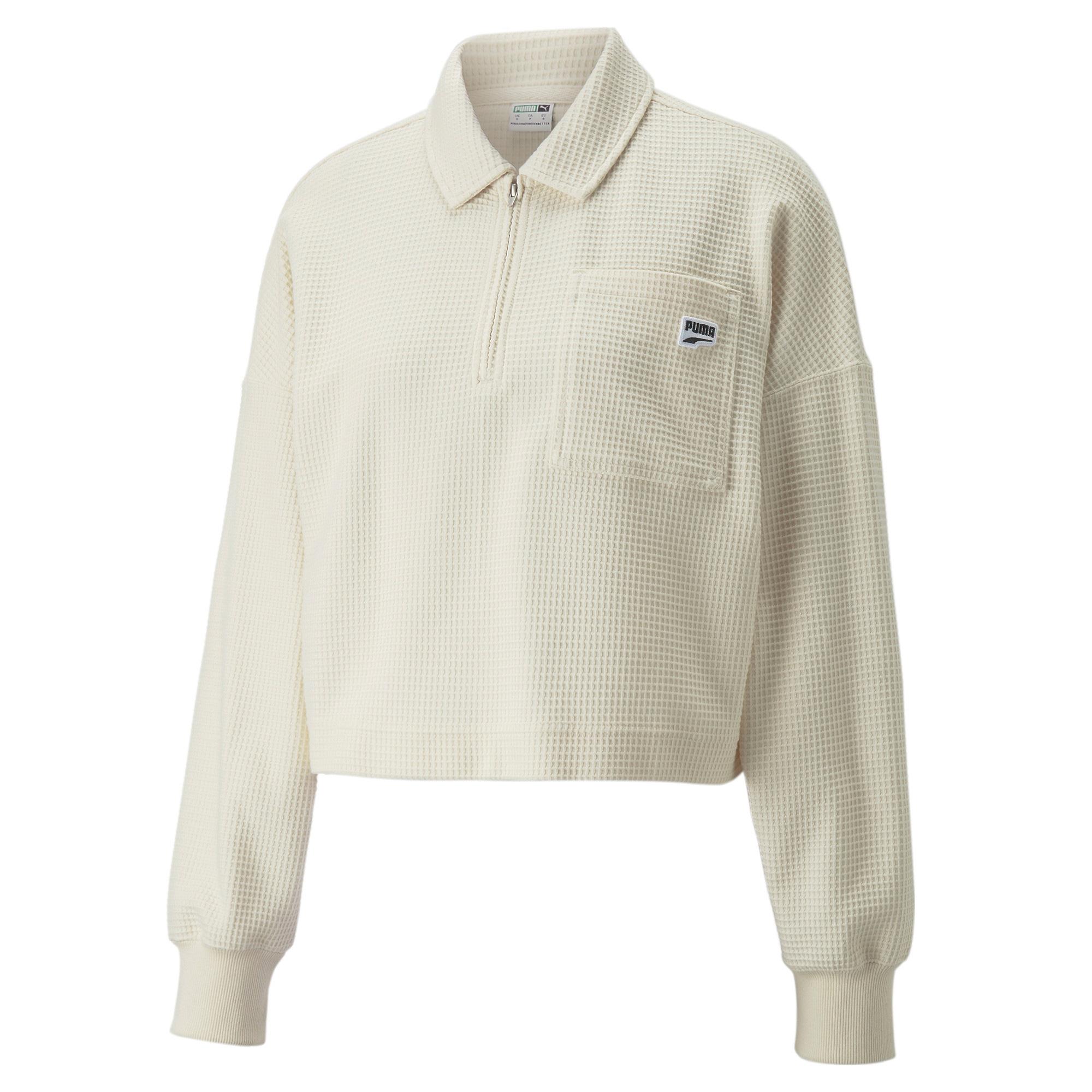 Puma Downtown Oversized Kadın Krem Sweatshirt